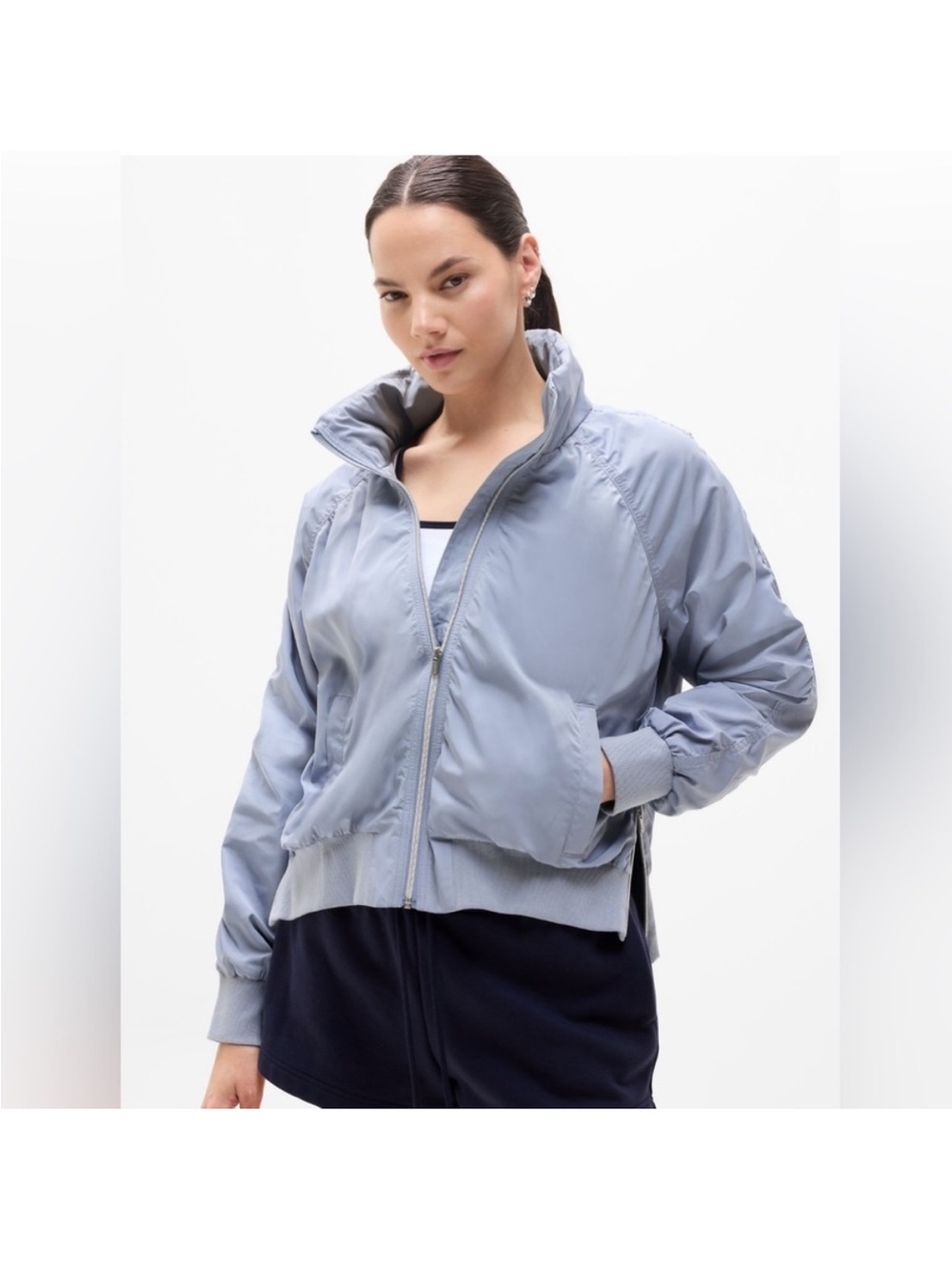 Athleta Jetset Bomber Blue Star